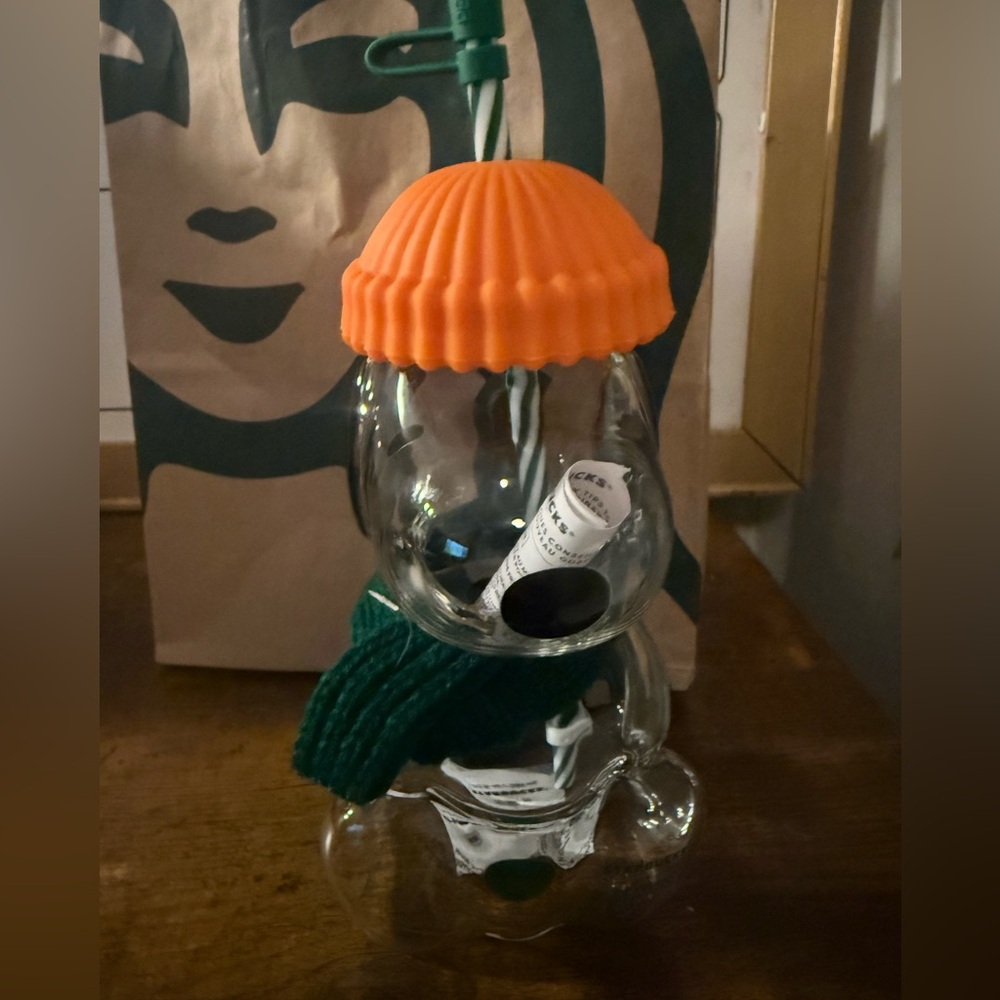 Starbucks X Peanuts Snoopy Glass Cold Cup NWT -Authentic